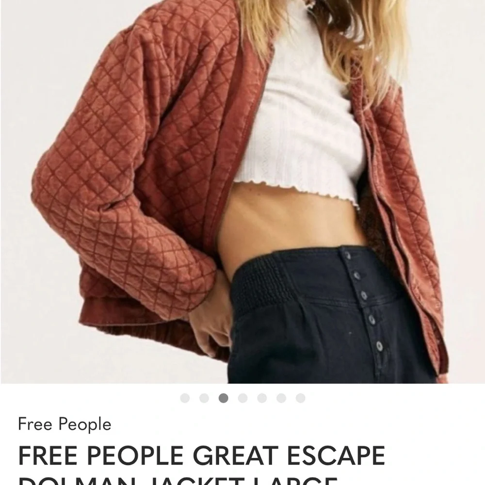 Free People SMALL Great Escape dolman jacket quilted reversible orange paisley - Picture 2 of 12